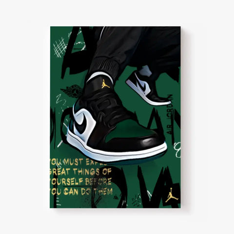 Affiche et Tableau Pop Art de Sneakers Nike Air Jordan Kaki