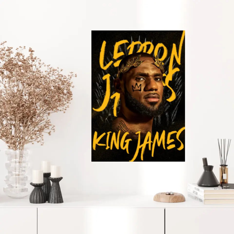 Affiche et Tableau Pop Art de Lebron James Lakers