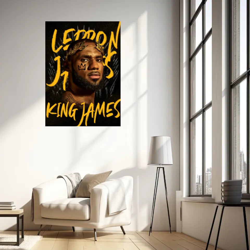 Affiche et Tableau Pop Art de Lebron James Lakers