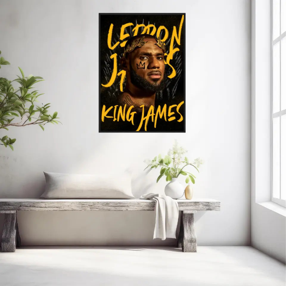 Affiche et Tableau Pop Art de Lebron James Lakers