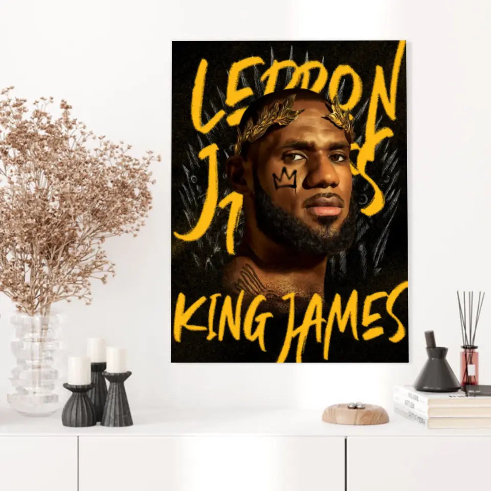 Affiche et Tableau Pop Art de Lebron James Lakers