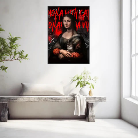 Affiche et Tableau Pop Art de Mona Lisa With a Cat