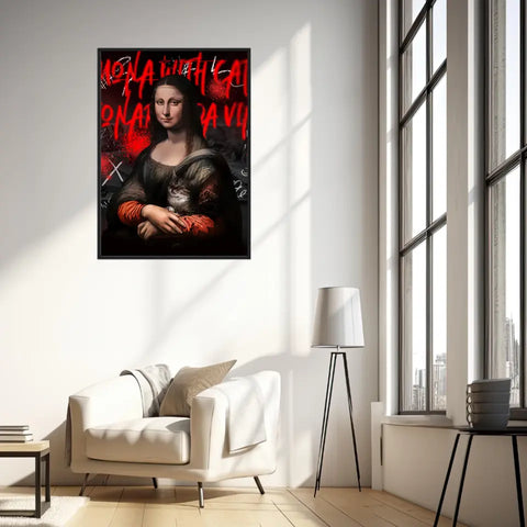 Affiche et Tableau Pop Art de Mona Lisa With a Cat