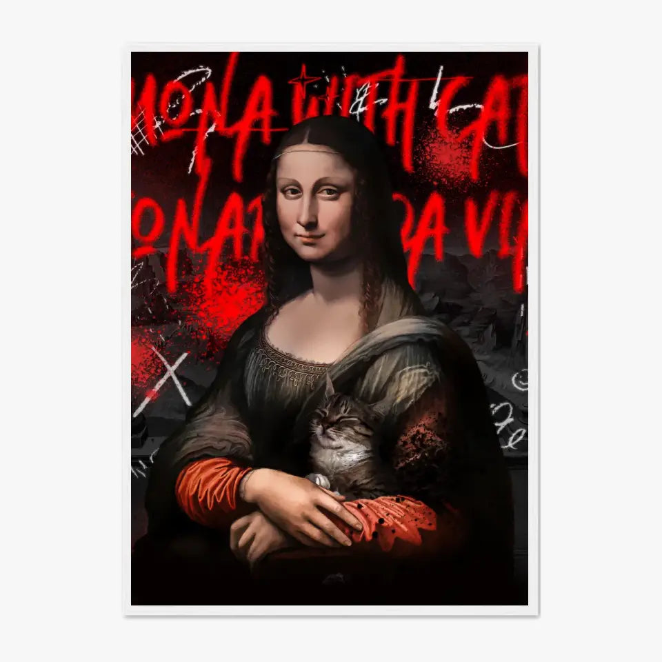 Affiche et Tableau Pop Art de Mona Lisa With a Cat