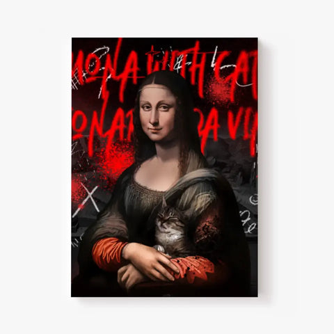 Affiche et Tableau Pop Art de Mona Lisa With a Cat