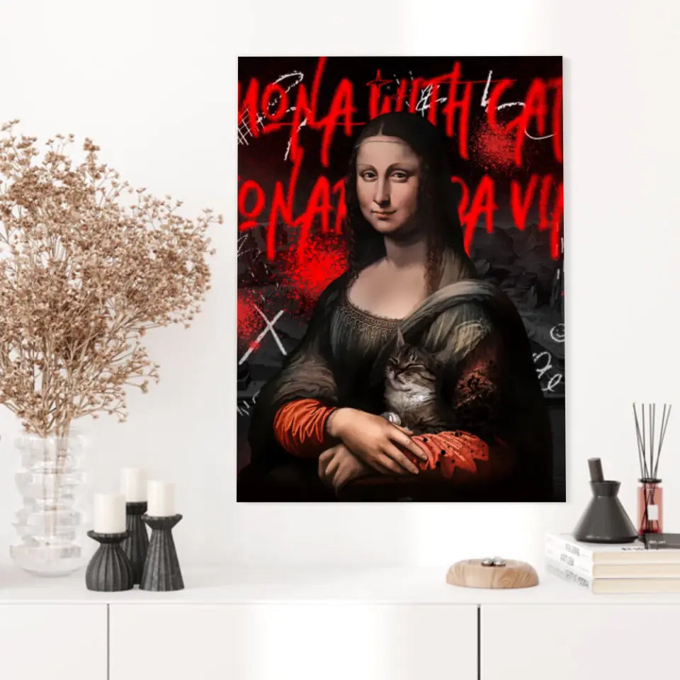 Affiche et Tableau Pop Art de Mona Lisa With a Cat