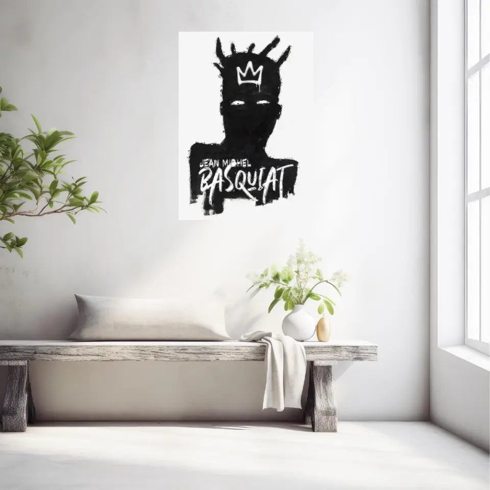 Affiche et Tableau Pop Art de Jean-Michel Basquiat Self Portrait Black and White