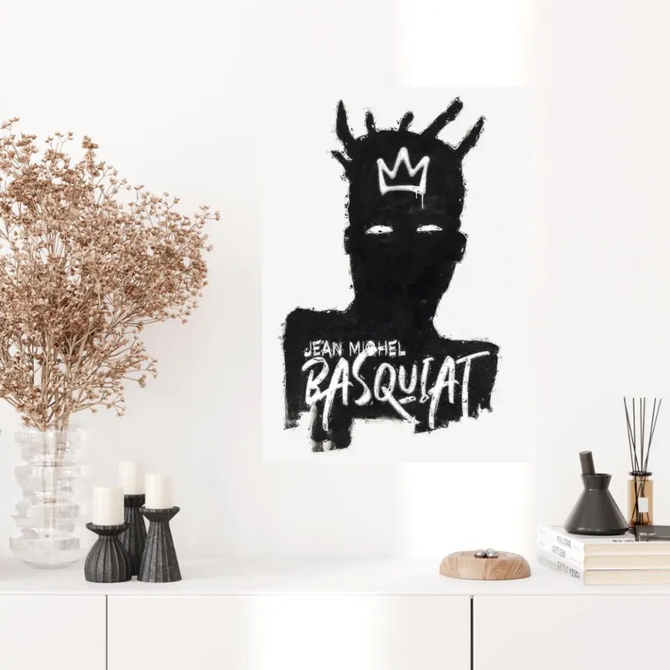 Affiche et Tableau Pop Art de Jean-Michel Basquiat Self Portrait Black and White