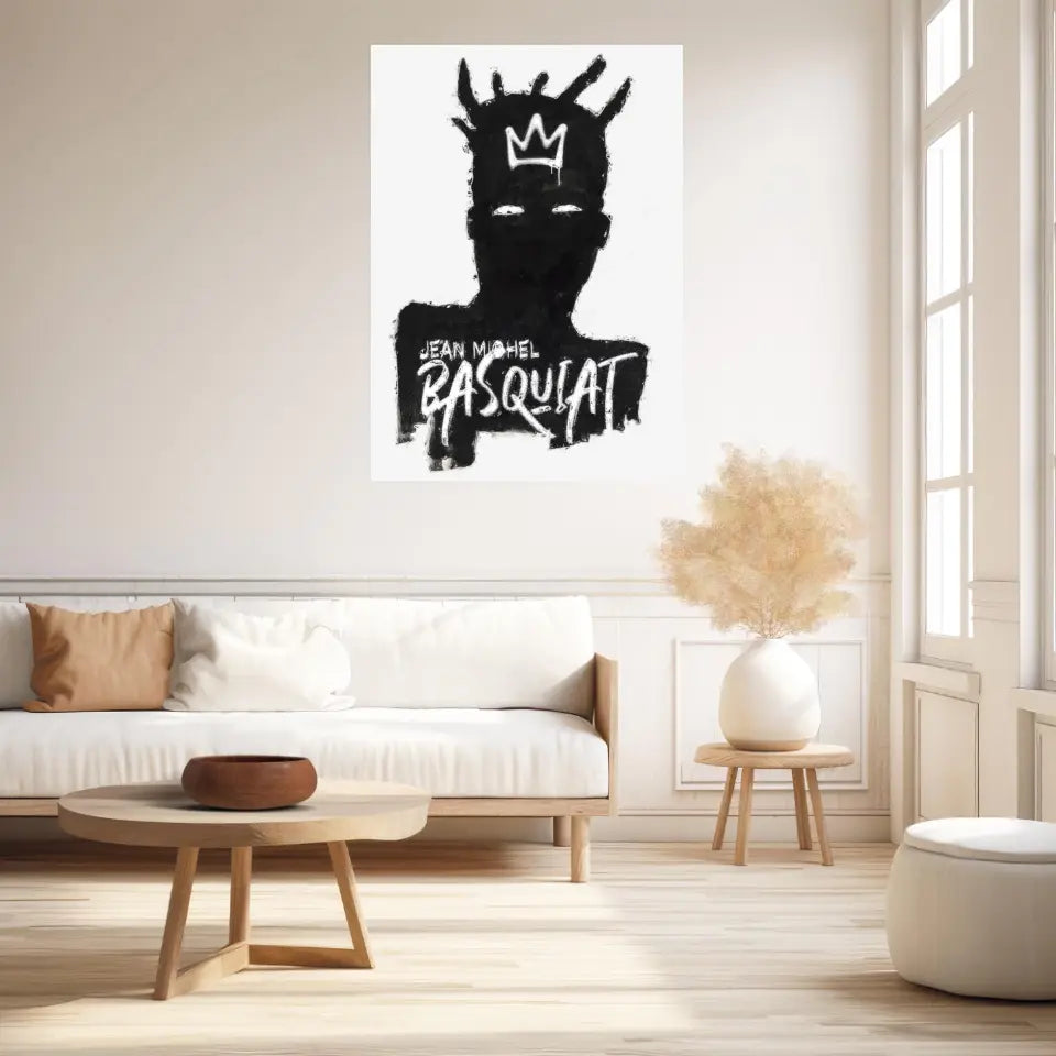 Affiche et Tableau Pop Art de Jean-Michel Basquiat Self Portrait Black and White