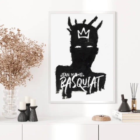 Affiche et Tableau Pop Art de Jean-Michel Basquiat Self Portrait Black and White