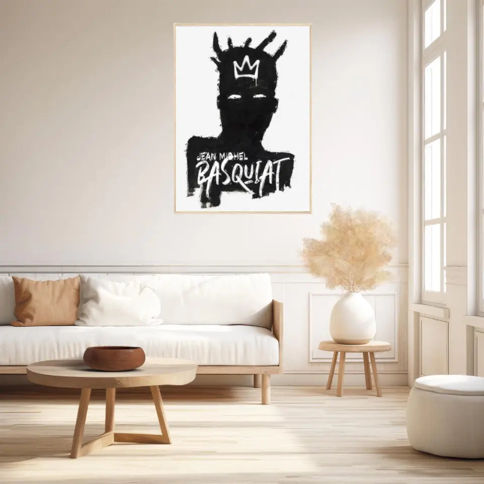 Affiche et Tableau Pop Art de Jean-Michel Basquiat Self Portrait Black and White