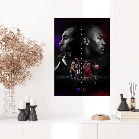 Affiche et Tableau Pop Art de Kobe Bryant Michael Jordan Be Legendary