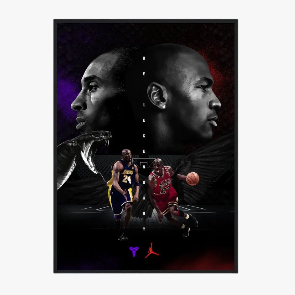 Affiche et Tableau Pop Art de Kobe Bryant Michael Jordan Be Legendary