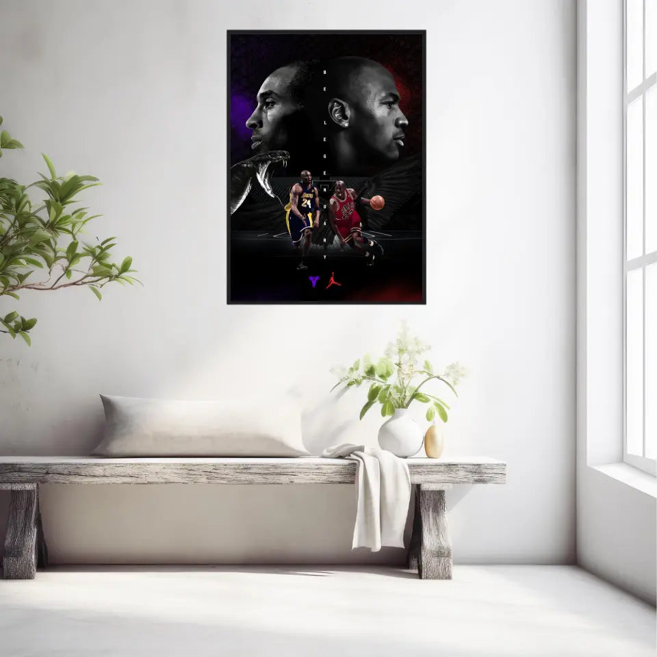 Affiche et Tableau Pop Art de Kobe Bryant Michael Jordan Be Legendary