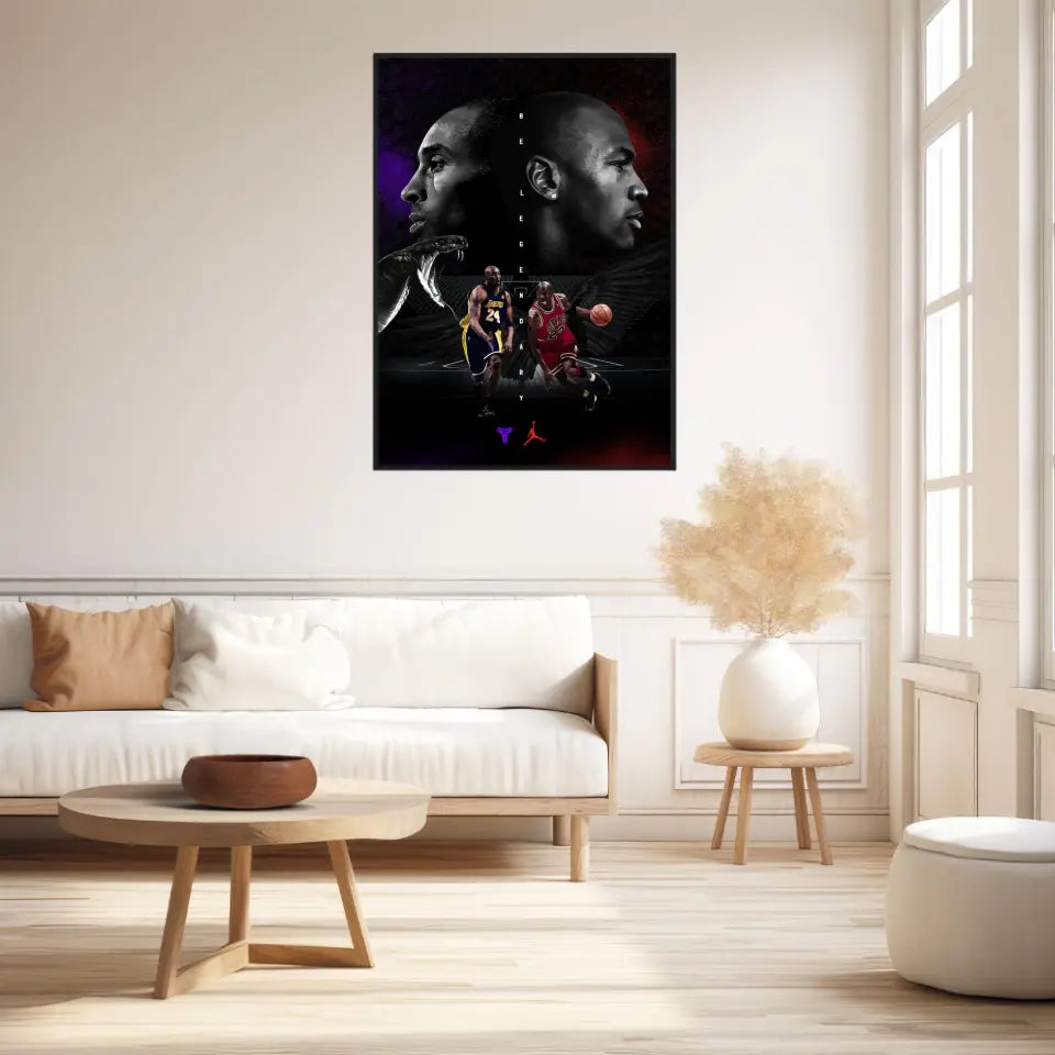 Affiche et Tableau Pop Art de Kobe Bryant Michael Jordan Be Legendary