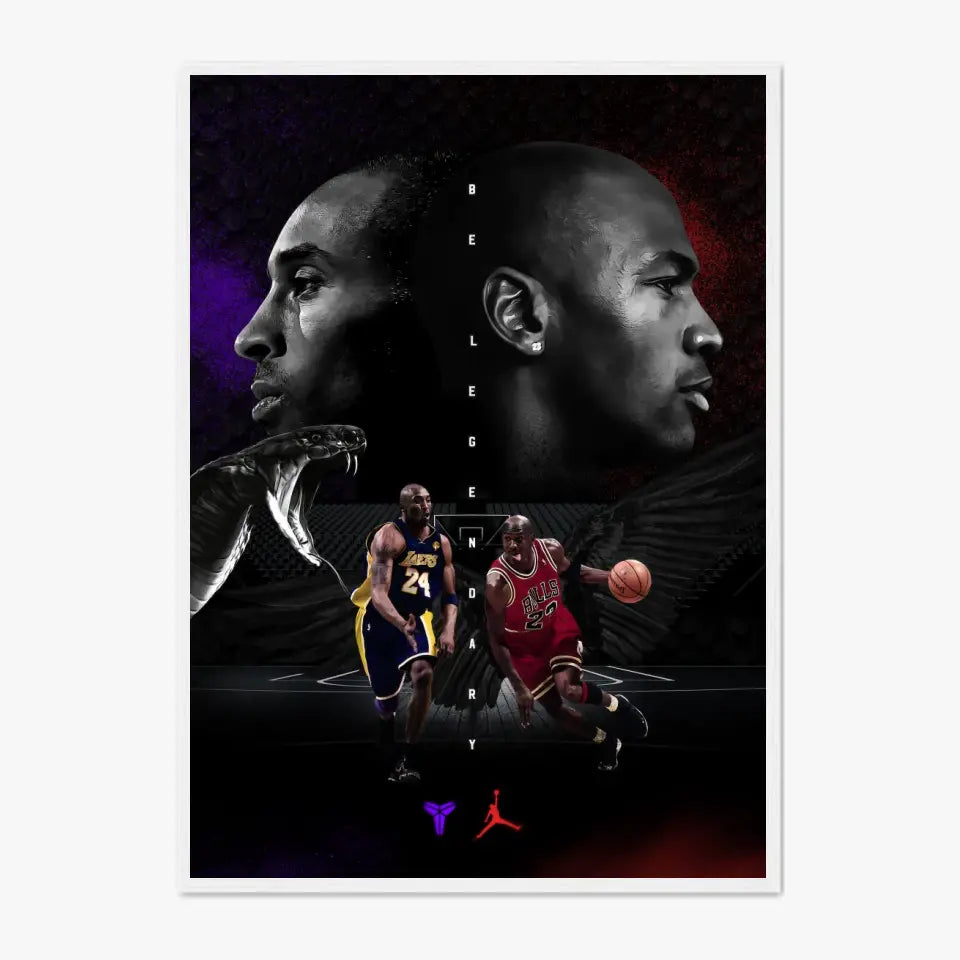 Affiche et Tableau Pop Art de Kobe Bryant Michael Jordan Be Legendary