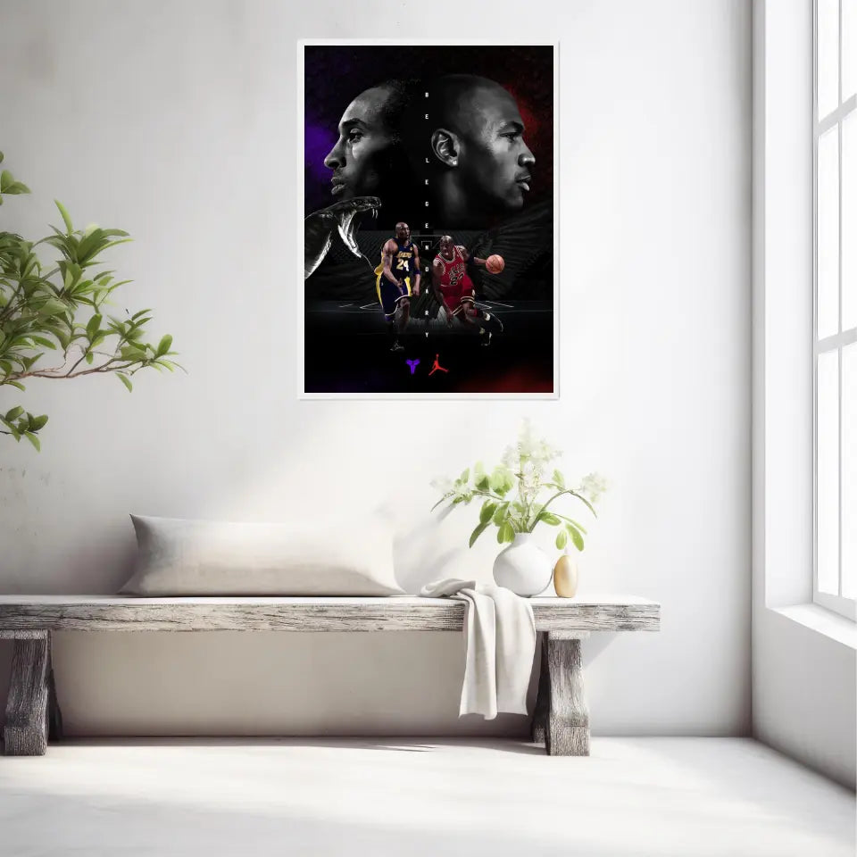 Affiche et Tableau Pop Art de Kobe Bryant Michael Jordan Be Legendary