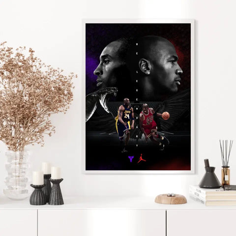 Affiche et Tableau Pop Art de Kobe Bryant Michael Jordan Be Legendary