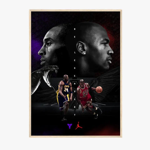 Affiche et Tableau Pop Art de Kobe Bryant Michael Jordan Be Legendary