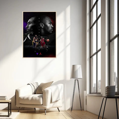 Affiche et Tableau Pop Art de Kobe Bryant Michael Jordan Be Legendary