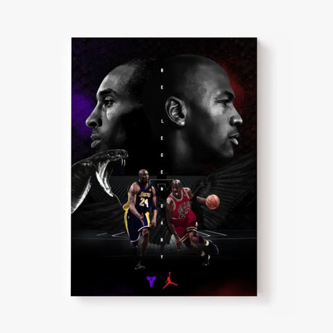 Affiche et Tableau Pop Art de Kobe Bryant Michael Jordan Be Legendary