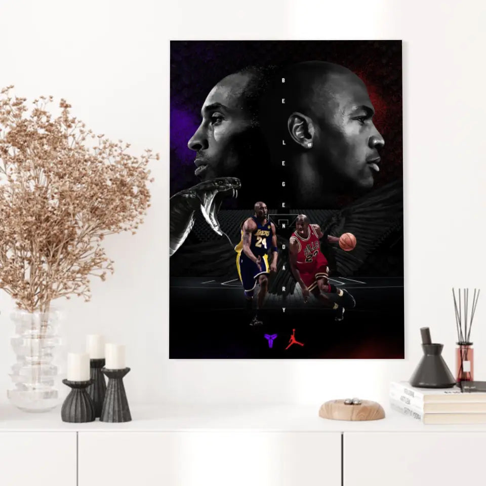 Affiche et Tableau Pop Art de Kobe Bryant Michael Jordan Be Legendary