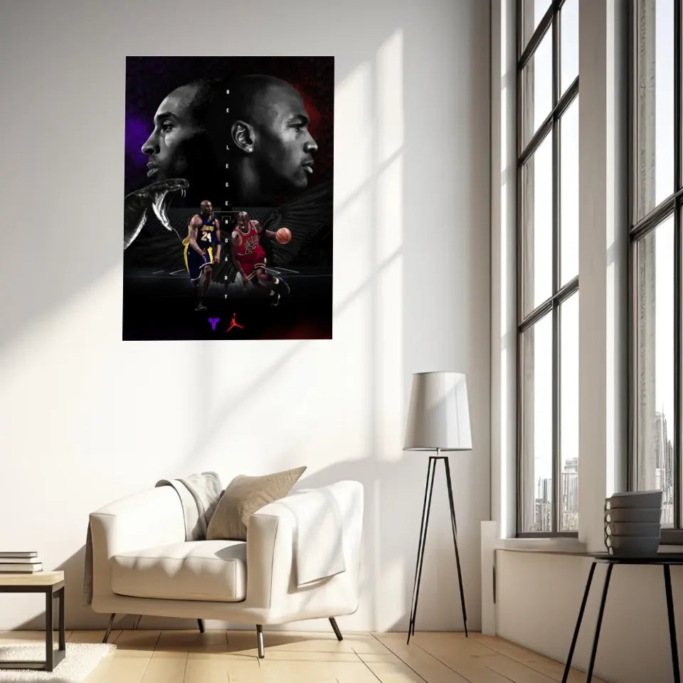 Affiche et Tableau Pop Art de Kobe Bryant Michael Jordan Be Legendary