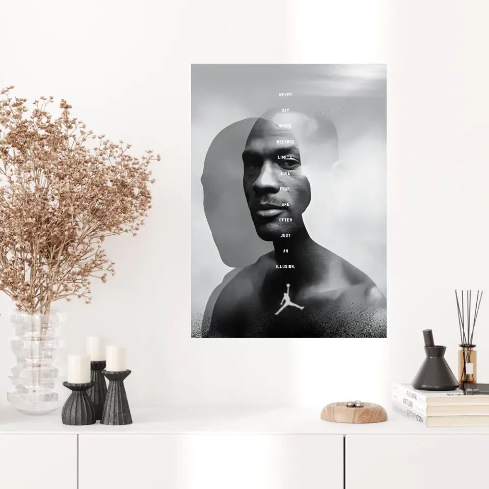 Affiche et Tableau Pop Art de Michael Jordan Never Say Never