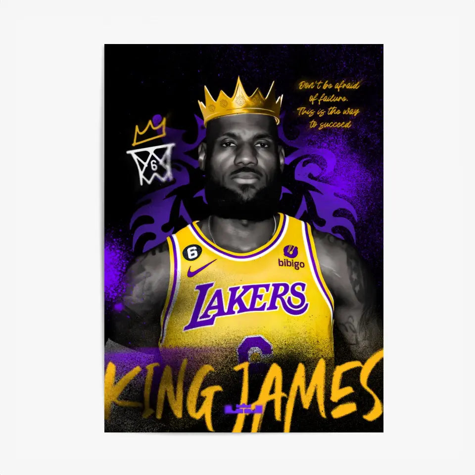 Affiche et Tableau Pop Art de Lebron King James Lakers