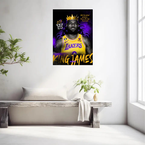 Affiche et Tableau Pop Art de Lebron King James Lakers