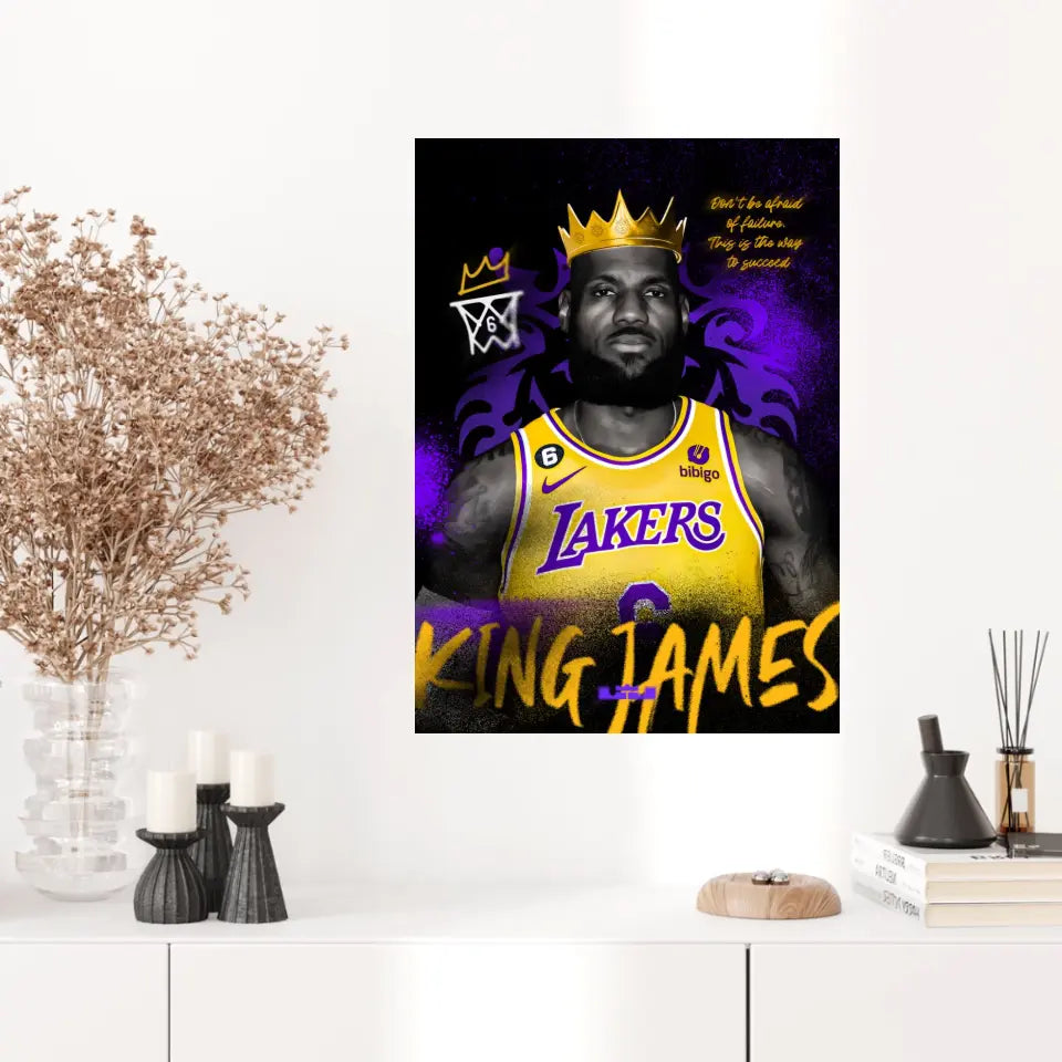 Affiche et Tableau Pop Art de Lebron King James Lakers