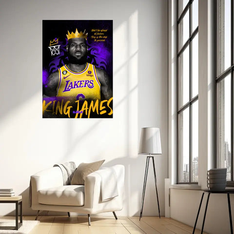 Affiche et Tableau Pop Art de Lebron King James Lakers