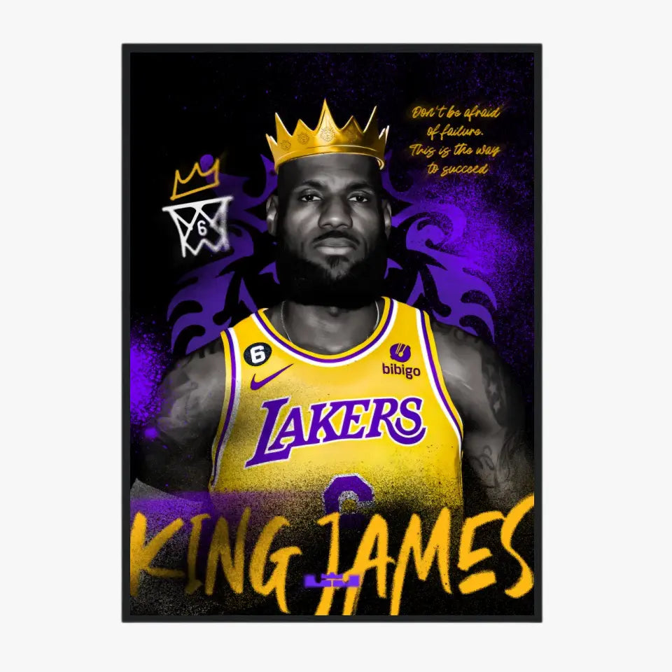 Affiche et Tableau Pop Art de Lebron King James Lakers