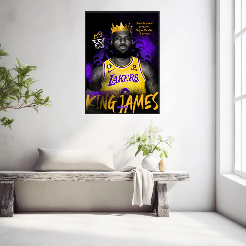 Affiche et Tableau Pop Art de Lebron King James Lakers