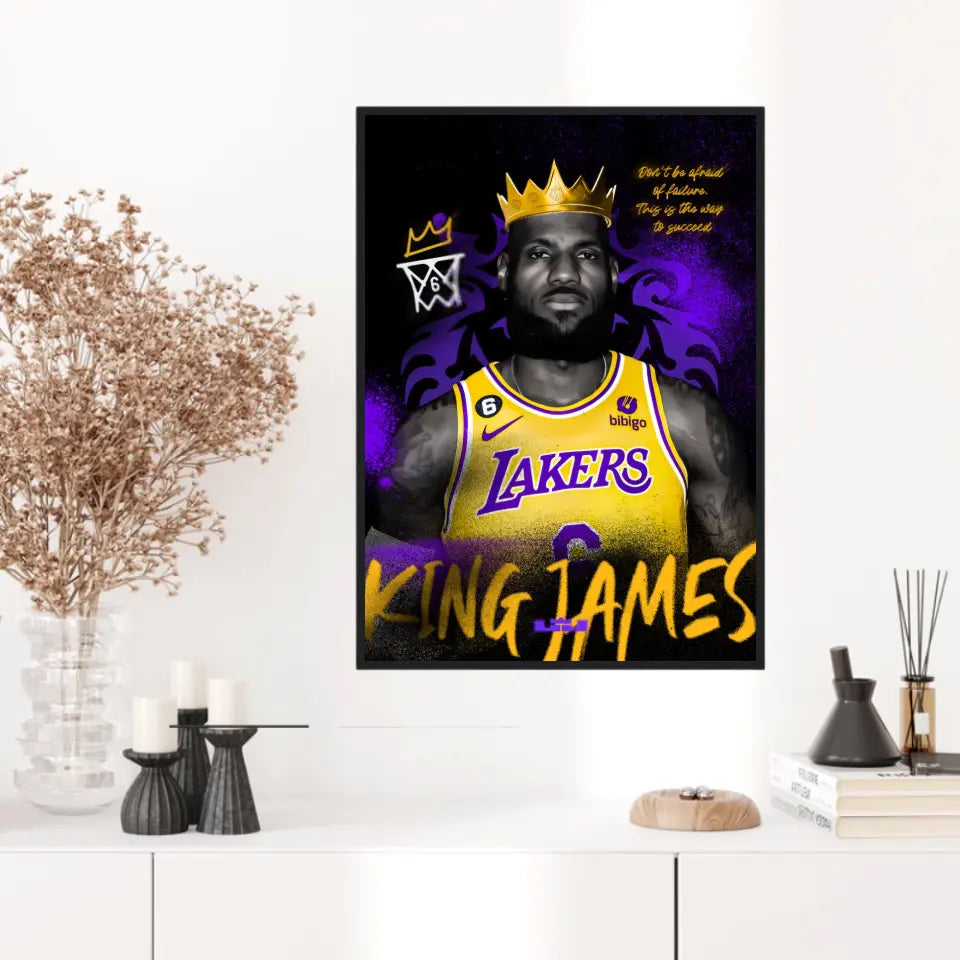 Affiche et Tableau Pop Art de Lebron King James Lakers