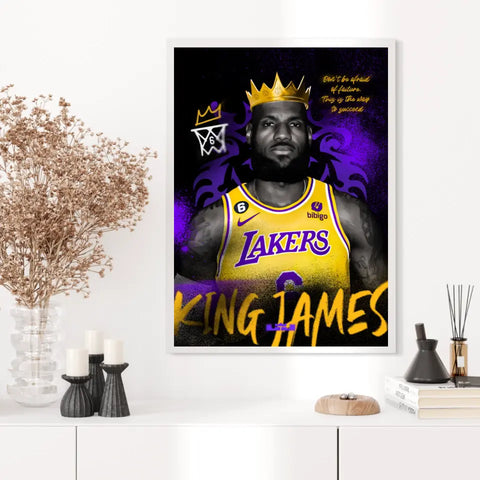 Affiche et Tableau Pop Art de Lebron King James Lakers