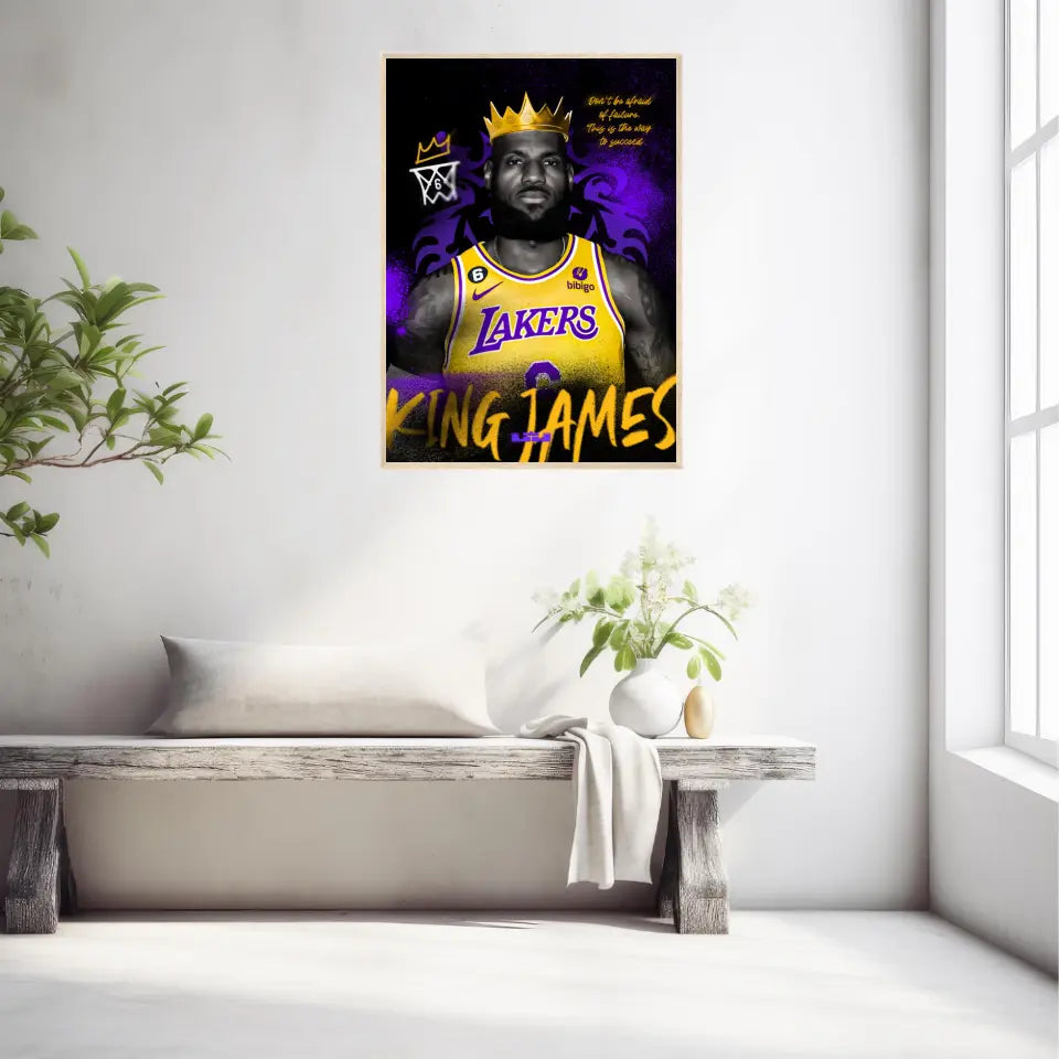 Affiche et Tableau Pop Art de Lebron King James Lakers