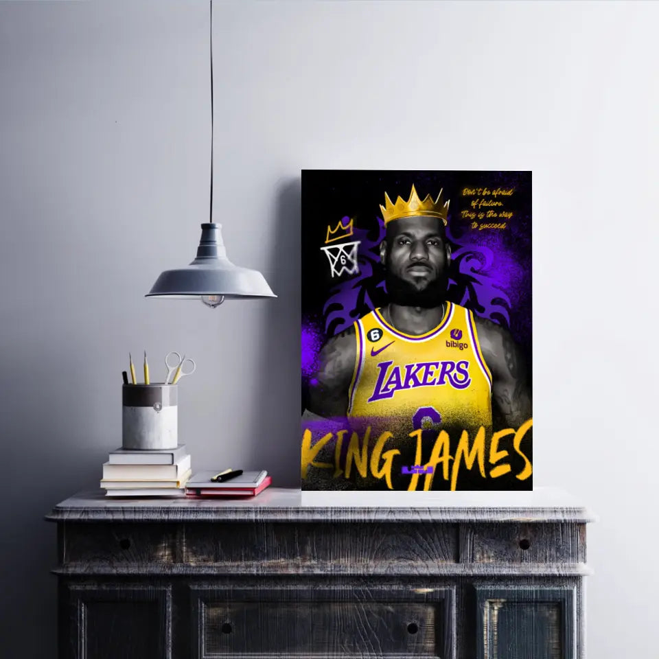 Affiche et Tableau Pop Art de Lebron King James Lakers