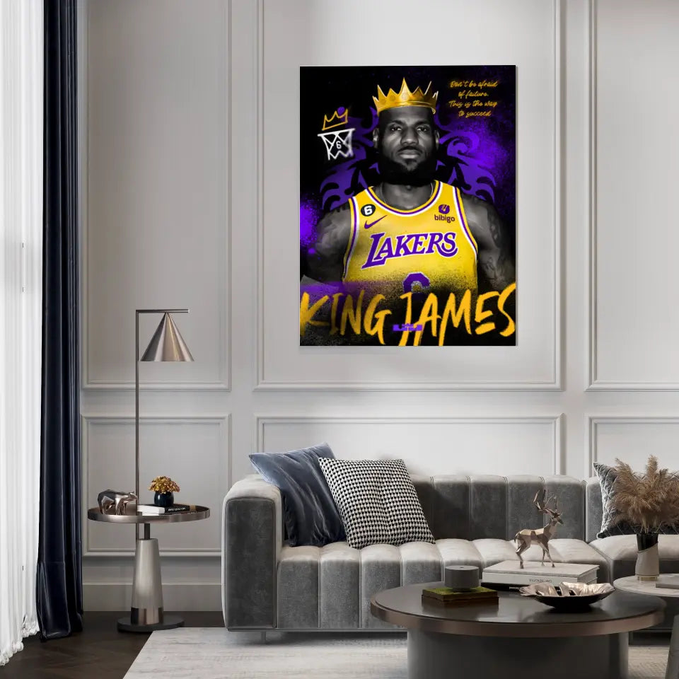 Affiche et Tableau Pop Art de Lebron King James Lakers