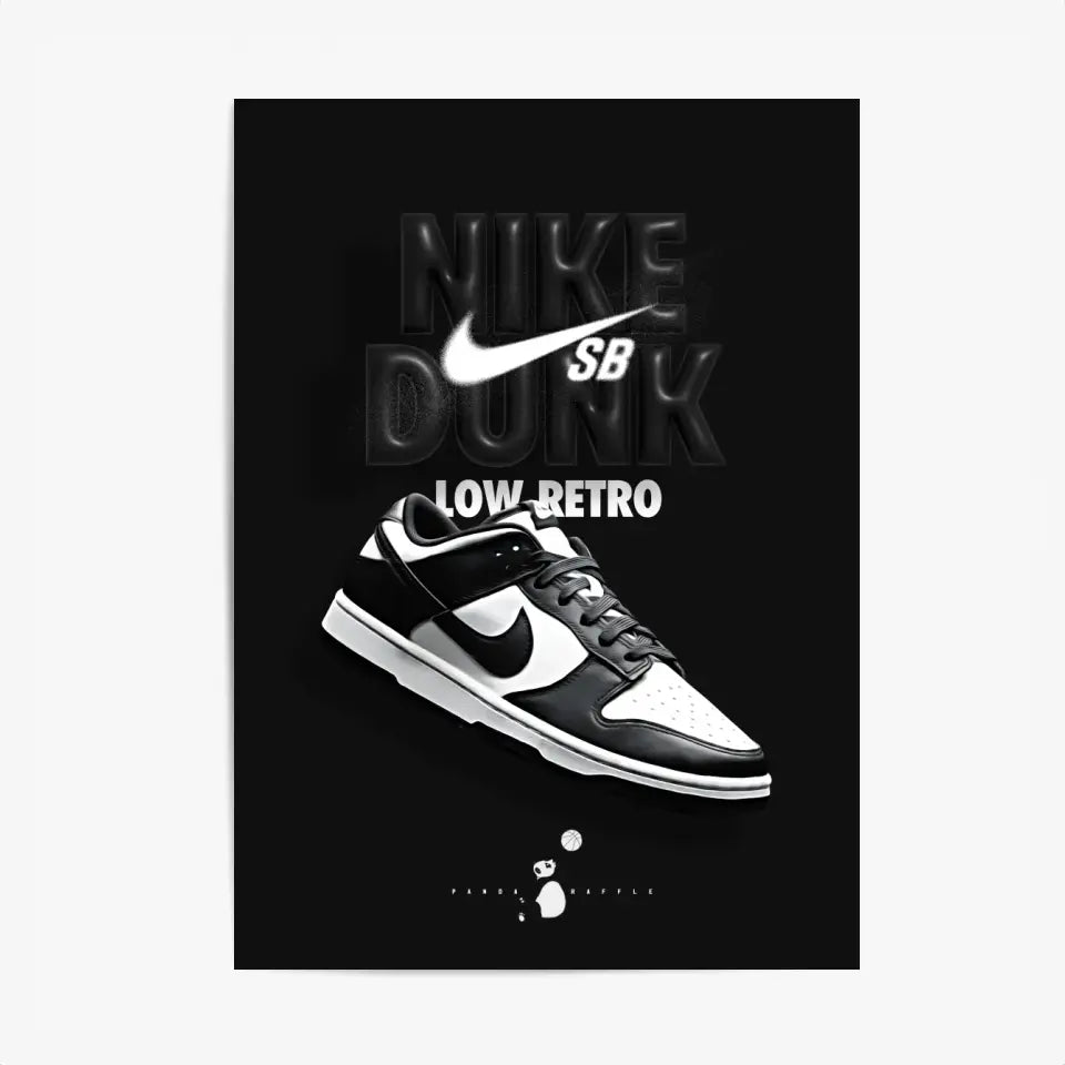 Affiche et Tableau Pop Art de Sneakers Nike Dunk Panda Low Retro