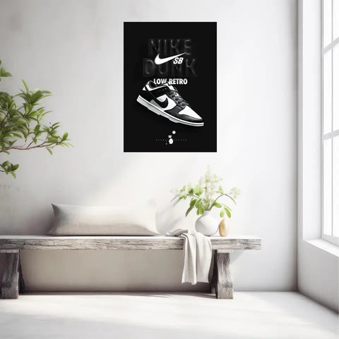 Affiche et Tableau Pop Art de Sneakers Nike Dunk Panda Low Retro