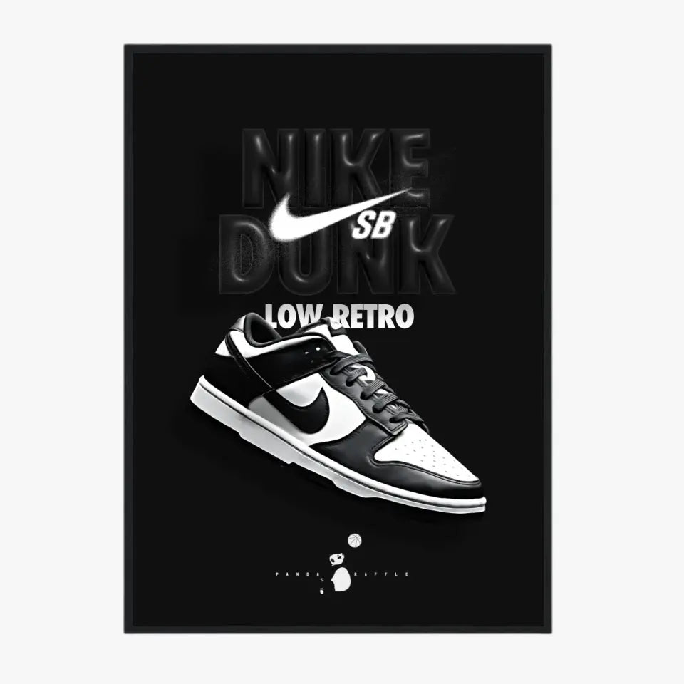 Affiche et Tableau Pop Art de Sneakers Nike Dunk Panda Low Retro