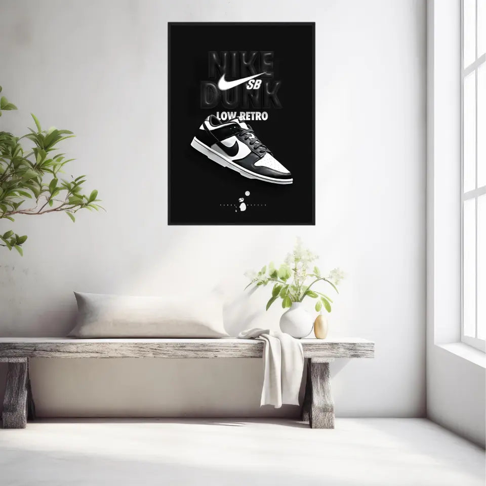 Affiche et Tableau Pop Art de Sneakers Nike Dunk Panda Low Retro