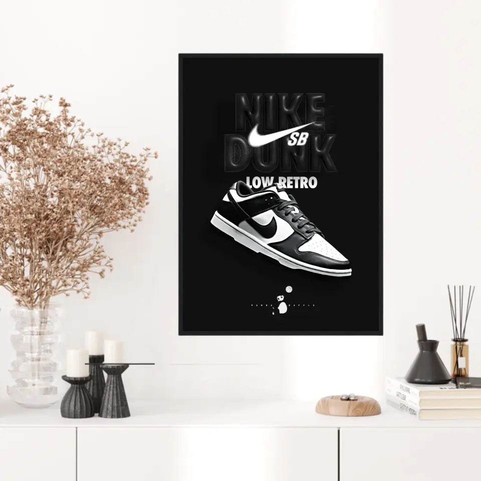 Affiche et Tableau Pop Art de Sneakers Nike Dunk Panda Low Retro