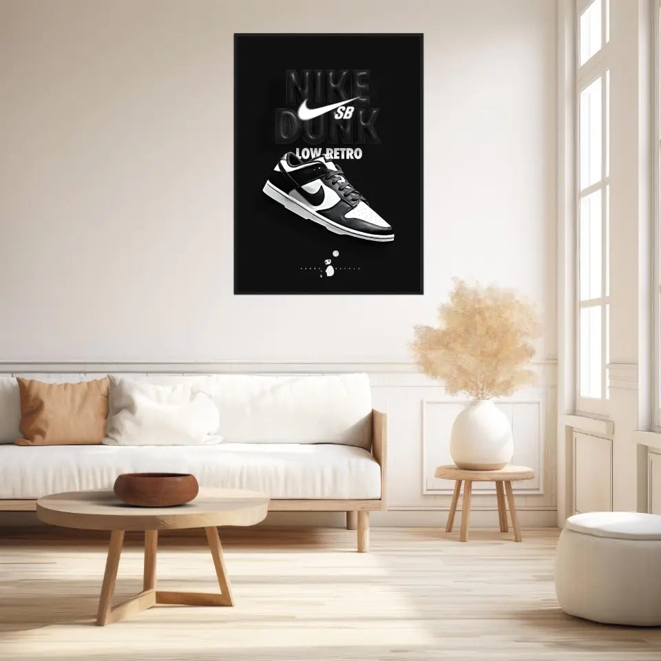 Affiche et Tableau Pop Art de Sneakers Nike Dunk Panda Low Retro