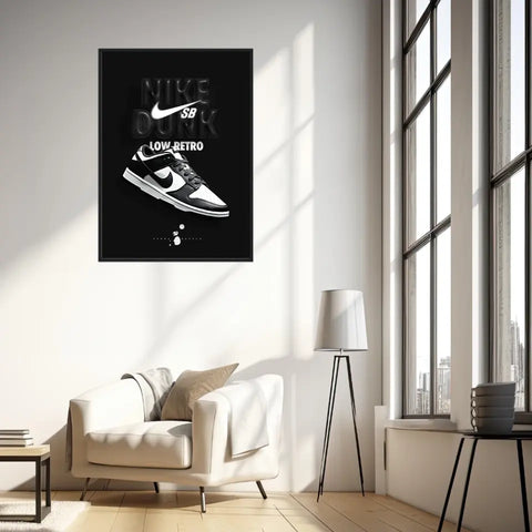 Affiche et Tableau Pop Art de Sneakers Nike Dunk Panda Low Retro