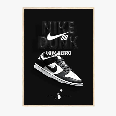 Affiche et Tableau Pop Art de Sneakers Nike Dunk Panda Low Retro