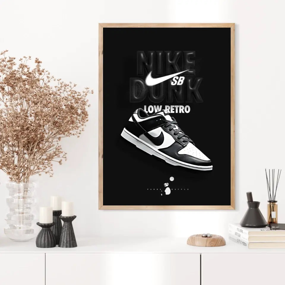 Affiche et Tableau Pop Art de Sneakers Nike Dunk Panda Low Retro