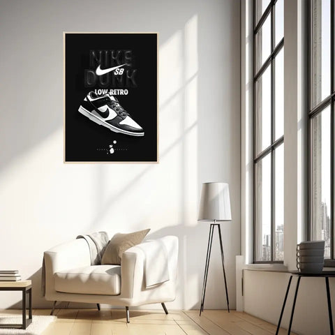 Affiche et Tableau Pop Art de Sneakers Nike Dunk Panda Low Retro