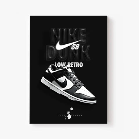 Affiche et Tableau Pop Art de Sneakers Nike Dunk Panda Low Retro